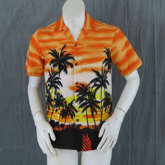 Modern Aloha Republic Hawaiian Shirt - Sun Set Design - Men's Small - Unworn ! - Picture 1 of 9